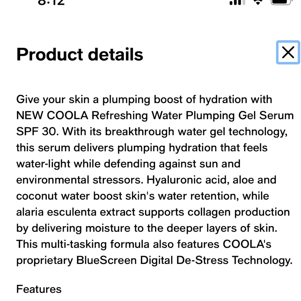 COOLA Refreshing Water Plumping Gel Serum with Sunscreen - Picture 5 of 7
